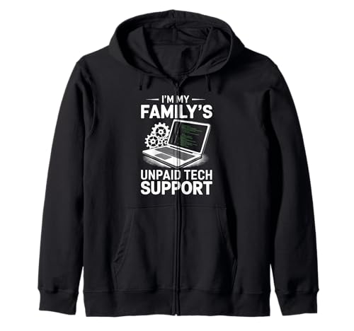 Soy mi familia no pagado Apoyo técnico nerd divertido dicho Sudadera con Capucha