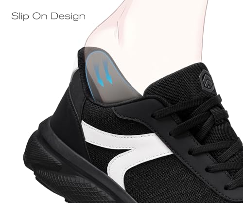 Image of LARNMERN Slip On Steel Toe Work Shoes Men's Slip Resistant Safety Sneaker Lightweight Comfortable Shoe