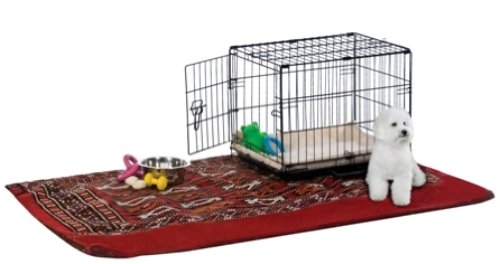 Image of Prevue Pet Products Home On-The-Go Single Door Dog Crate - Extra Extra Small Collapsible Dog Cage for Travel, Indoor, and Outdoor Use, Foldable Kennel Design, Deep Plastic Pan - XXS, Black