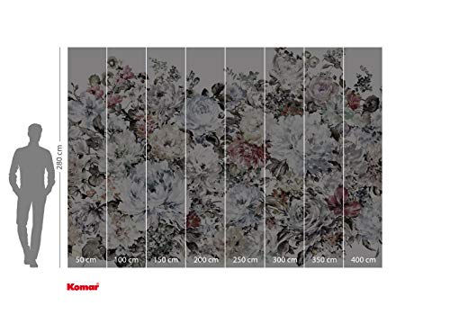 Komar Vlies Fototapete Posy - Wohnzimmer, Schlafzimmer, Blumen, Blüten, Dekoration, Tapete, Größe: 400 x 280 cm (Breite x Höhe) - 8 Bahnen - Bahnbreite 50 cm