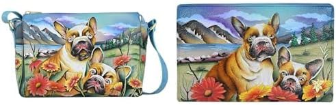 Anuschka Genuine Leather Hand-Painted Bundle - Crossbody Handbag and Two-Fold Wallet - French Armies