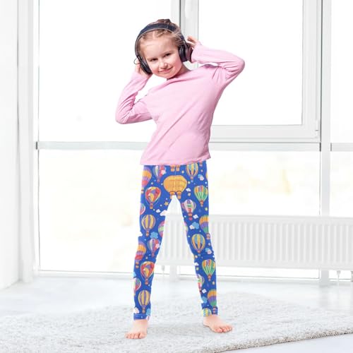 Hot Air Balloons Girls' Leggings Toddler Doodles Colorful Star Kids Yoga Pants Dance Active Tights 4T4