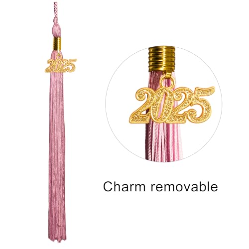 GraduationMall Matte Graduation Gown Cap Tassel Set 2026 for High School and Bachelor Pink 42(4'9"-4'11")