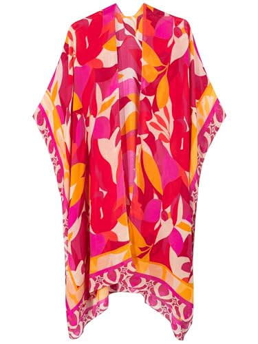 Image of Breezy Lane Women's Kimono Cardigan Summer Swimsuit Coverups Beach Cover Up with Floral Print for Vacation