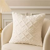 Design élégant blanc perle - Taie d'oreiller décorative au look raffiné, parfaite pour les canapés, fauteuils et lits modernes ou classiques.