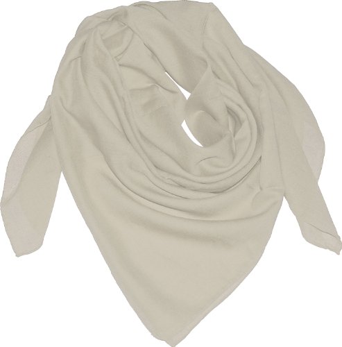 Harrys-Collection Damen Herren Baumwolltuch in vielen Farben 100 x 100 cm, Farben:wollweiß, Größen:Einheitsgröße