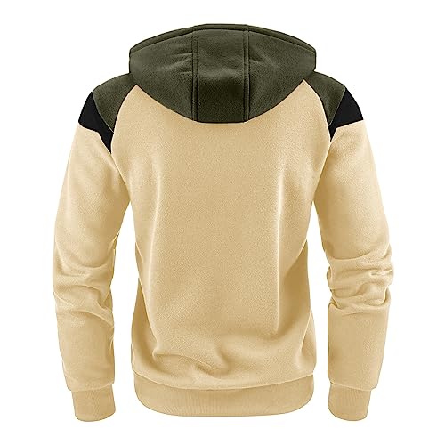 Men's Zip-Up Hoodies Slim Fit Lightweight Color Block Full Zip Hooded Sweatshirts with Pockets for Casual Fall Wear2