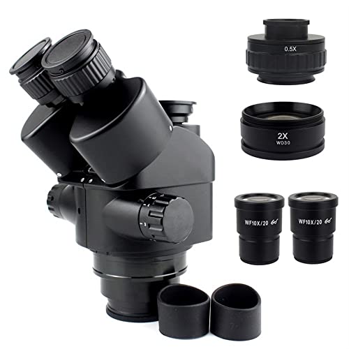 Microscope 7X-45X 3.5X-90X Simul-Focal Trinocular Microscope Zoom Stereo Microscope Head 0.5X 2.0X 0.7X 1.5X 0.75x Auxiliary Objective Lens Fit for PCB Soldering Phone Repair(2.0X with Adapter)