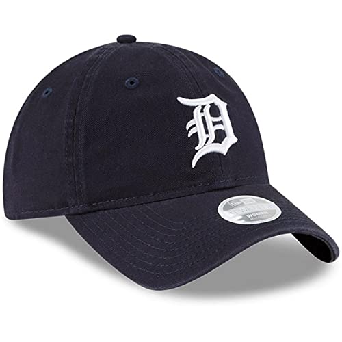 Image of New Era Women's MLB Core Classic 9TWENTY Team Color Home Adjustable Hat Cap One Size Fits All - Detroit Tigers Navy