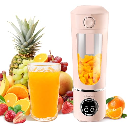 EasySpeed Portátil Batidora,700 ml Mini Licuadora Personal,1500 mAh Eléctric Tipo C por USB, 12...