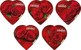 Elmer Chocolate Valentine's Day Rose Flowers Heart Shaped, 2 Ounce Chocolate Gift Box - 18 Count Case