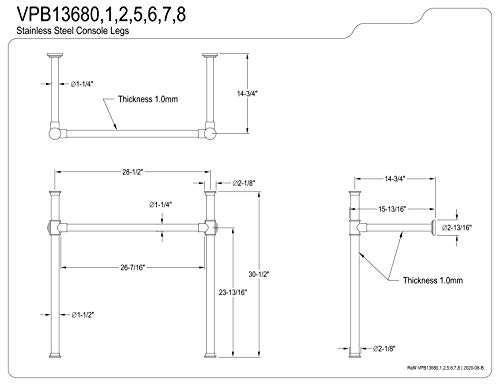Kingston Brass Vpb13681 Fauceture Console Sink Legs, Polished Chrome #TOP3