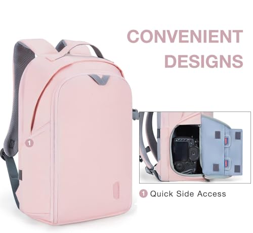 Mochila para cámara DSLR Rosa con protección impermeable miniatura 5
