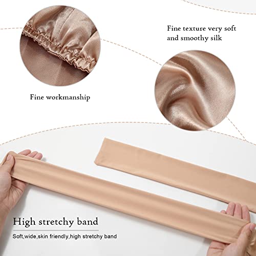 Coubeau Lange Satin Seidenhaube zum Schlafen für Damen - Haarhaube für die Nacht für Frauen Lange Locken Haar Bonnet Sleep Cap Seidenhaube Haare