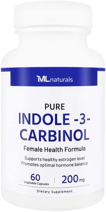 ML Naturals Pure Indole-3-Carbinol 200 mg 60 Vegetable Capsules. All-Natural, Healthy Detoxification, 120 Count (Pack of 1)