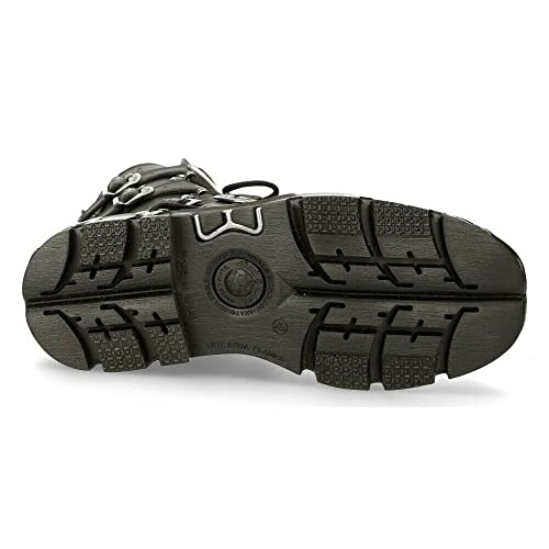 New Rock 591-S1 Men's Boots Red Flame Metallic Black Leather Goth Punk Biker Fashion 3 #TOP7