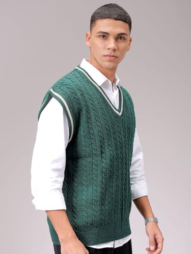 Image of The Indian Garage Co Men Oversized Sleeveless Textured Sweater