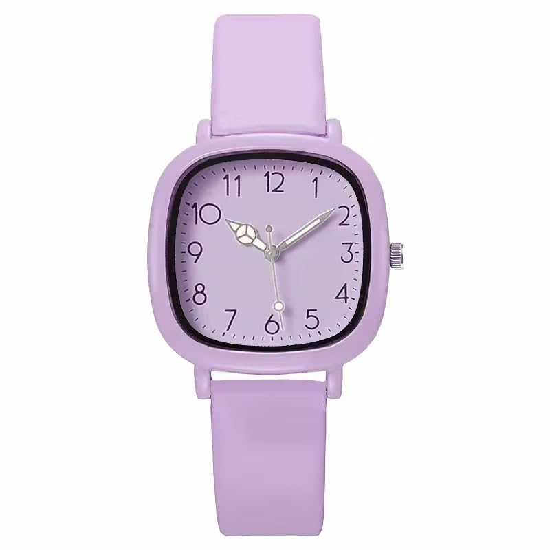 ALCENTIS Nouveauté Montre Femme carré Bracelet Silicone (Bracelet Violet)