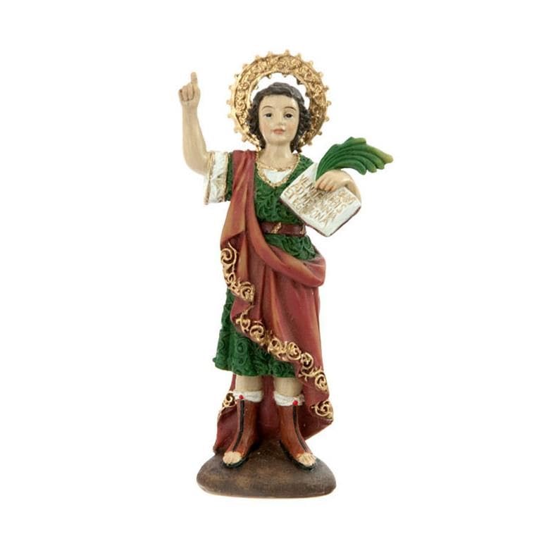 Figura San Pancracio Patron del Trabajo y la Salud de Resina Pintado a Mano 5x3x10 cm