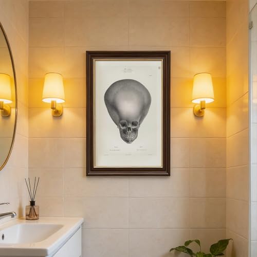Toile crâne d'hydrocéphalie Joseph Vimont cadre suspendre 20x30cm - 7