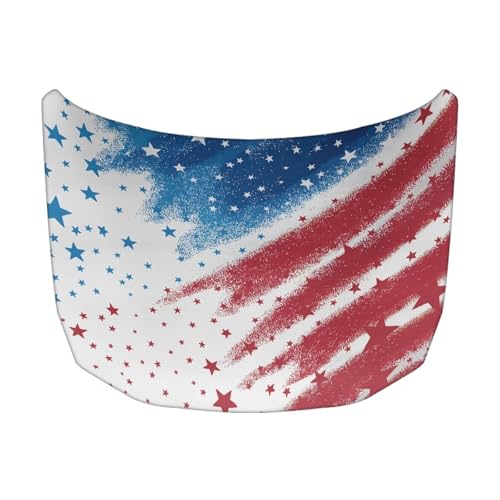 Image of American Flag Print Hood Cover for Compact Car SUV Sedan Truck, Patriotic Decorations, Waterproof Stretchable Car Hood Wrap Blanket, Auto Accessories (59x39 Inch)
