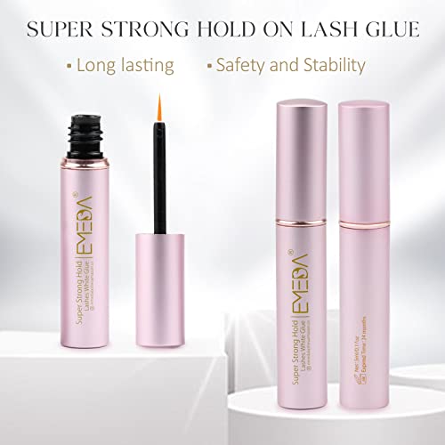 EMEDA Colla per Ciglia Finte Colla Trasparente per Ciglia a strisce Eyelash Glue adesivi per ciglia ad asciugatura rapida 5ml 0.17oz