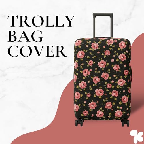 Image of AMPEREUS Trolley Bag Cover - Stretchless, Waterproof and Polyester Fabric with Flower Print Luggage Cover for Large Size Suitcase Luggage Cover (28 Inch)