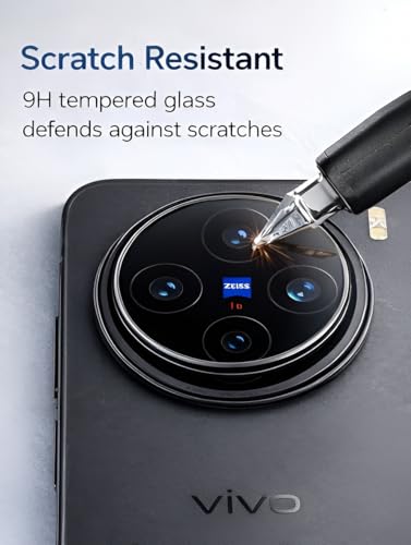 Image of AJM Camera Lens Protector Compatible with Vivo X200T, 9H Tempered Glass Camera Guard, HD Clear Anti Scratch Lens Protection, Bubble Free Easy Installation, Metal Ring Camera Cover (Black)