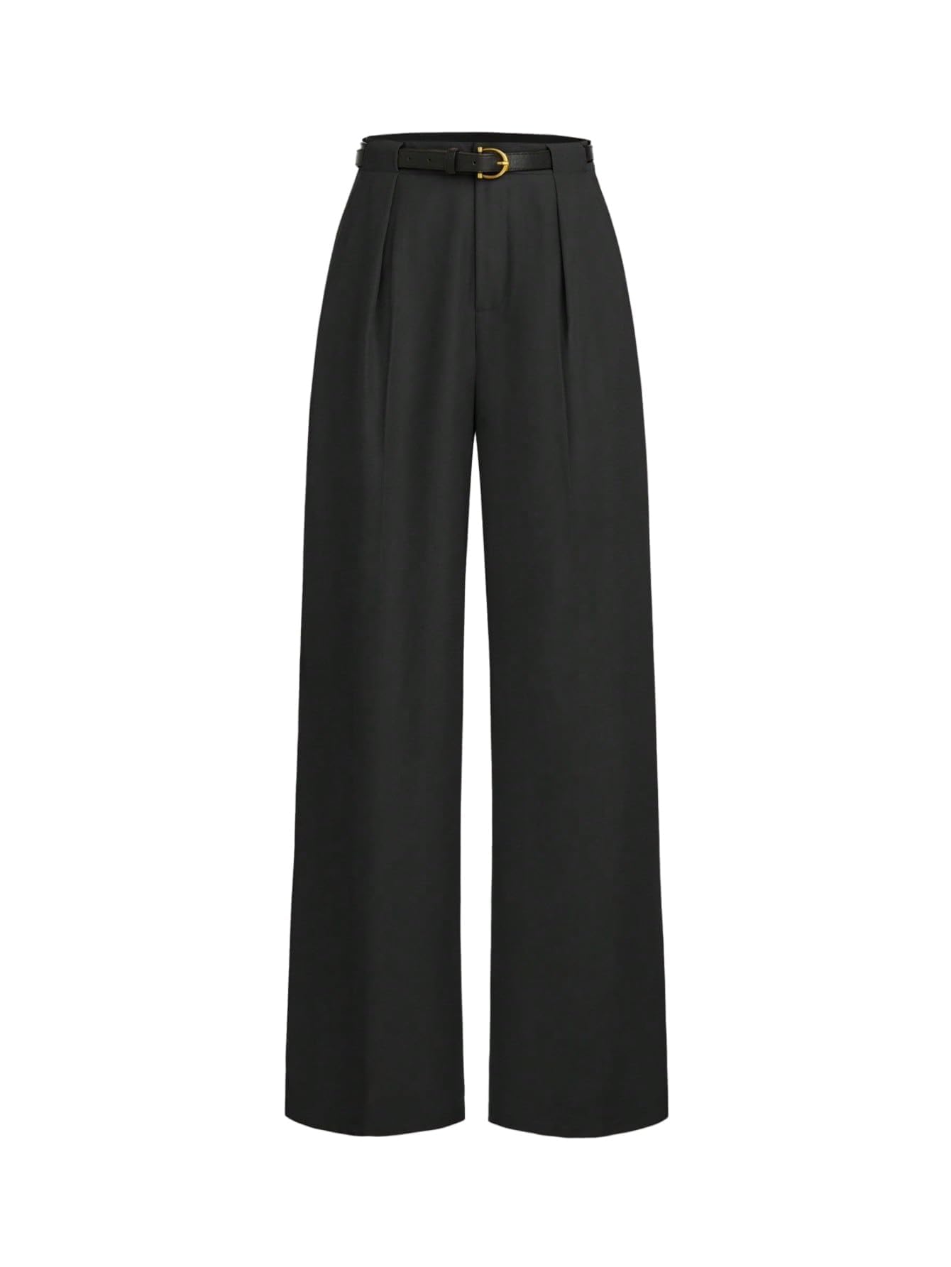 SOLY HUX Hosen Damen Elegant Anzughose Hohe Taille Büro Freizeithose Geradehose mit Gürtel Einfarbig Palazzo Casualhose Herbst Outfit