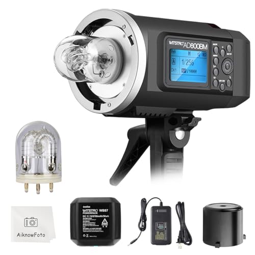 Godox AD600BM Outdoor Strobe Flash,Bowens Mount 600Ws GN87 High-Speed Sync Photography Studio Flash Monolight with 2.4G Wireless X System, 8700mAh Battery,500 Full Power Flash, Recycle in 0.01-2.5s