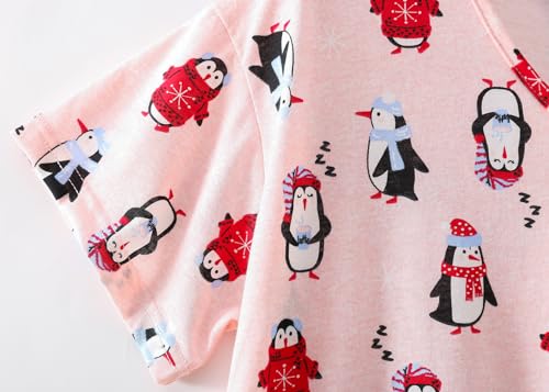 Image of CHUNG Women Cotton Pajama Sets Sleepwear pjs Short Sleeve Shirt Capri Length Crop Pants Cute Vivid Print