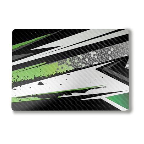 Image of Carbon Fiber Laptop Skin Compatible with Alienware M18 R2 (2024) - Grunge Green - Premium 3M Vinyl Protective Wrap Decal Cover - Easy to Apply | Crafted in The USA by MightySkins