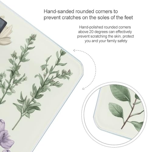 Báscula digital de cuerpo verde con hojas y ramas miniatura 4