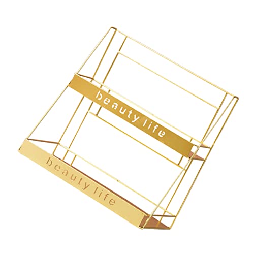 HOOTNEE Double Iron Vanity Shelf Desktop Storage Rack for Bathroom and Bedroom Organizer for Sundries Simple Structure with Strong Bearing Capacity Finish Bezuty