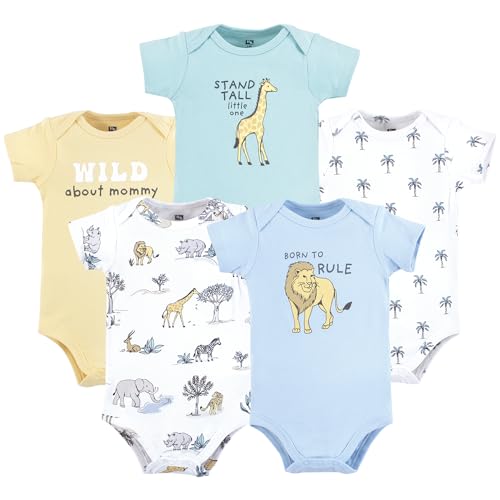 Image of Hudson Baby Unisex Baby Cotton Bodysuits 5-pack