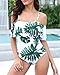 Tempt Me Women's White Off Shoulder One Piece Swimsuits Flounce Ruffle Bathing Suits L