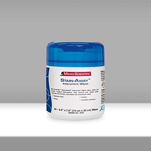 Micro-Scientific IW20 Stain-Away Instrument Wipes to Clean, Polish, and Protect Surgical Instruments