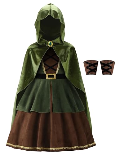 ReliBeauty Déguisement Archer Fille Costume Fille pour Halloween Carnaval,130