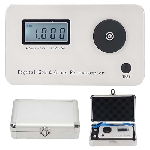 Digital Refractometer for All Gemstones, Lab-Grade Precision Gem Tester Tool for Measuring Refractive Index with 0.001 Minimum Scale, Error: ±0.005, Large LCD Backlight