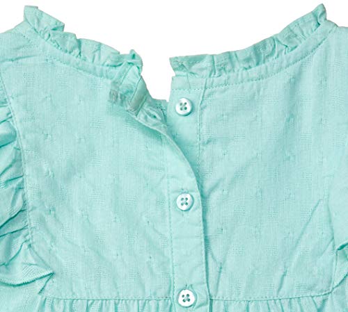 Image of miniklub Girls Green Solid A-Line Pure Cotton Top