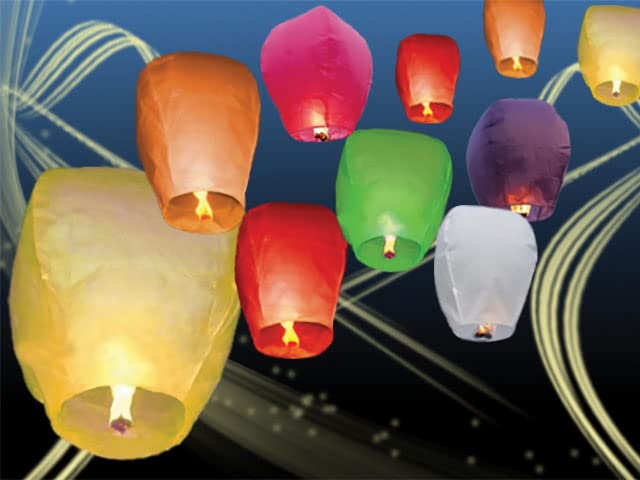 Crazy Sutra® Multicolor Paper Sky Lantern Hot Air Ballons Wish Candles (Pack of 3 Multicolor) 3