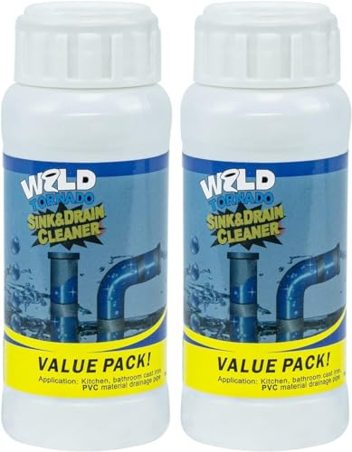 Wild Tornado Pipe Dredge,Powerful Sink Cleaner Powder Fast Foaming for Kitchen Toilet Pipeline Quick Cleaning Tool(2pcs)
