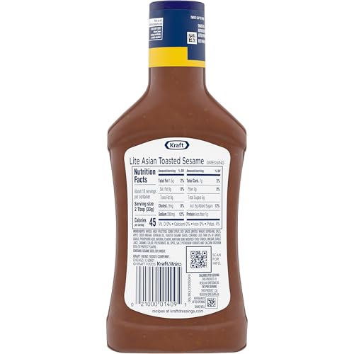 Image of Kraft Reduced Fat Asian Toasted Sesame Dressing, 16 fl oz Bottle (Pack of 6)