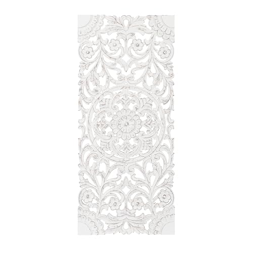 Image of JFY Designs Oliver Hand Carved Wood Medallion Wall Panels Bedroom Decor
