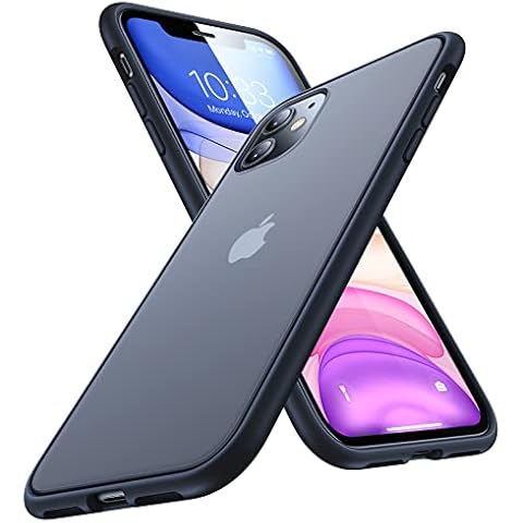 Humixx Shockproof for iPhone 11 Case, [8FT Military Grade Drop] Powerful Protection while Slim Fit Matte Translucent Durable Hard Back and Silicone Edge for iPhone 11 Phone Cover (6.1 inch) -Black Cover