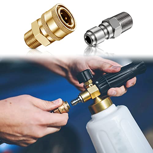 4 Pairs Of Npt 1/4 Inch Pressure Washer Couplers Quick Connect Male Female Quick Connector Fittings Pressure Washer Adapters Pressure Washer Fittings, External Thread #TOP4