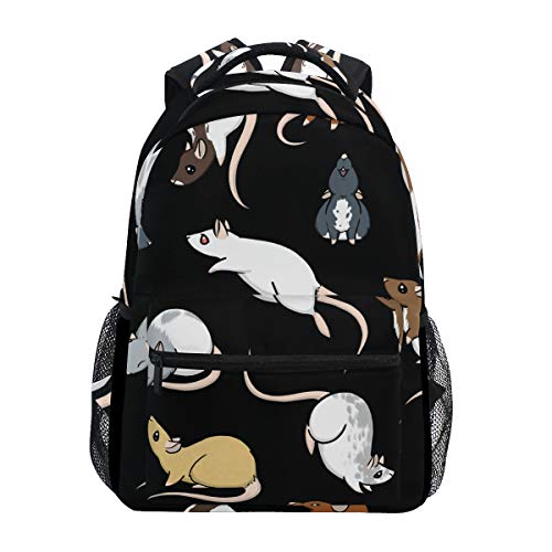 Backpacks Rat Mouse Pattern College School Book Bag Travel Hiking Camping Daypack