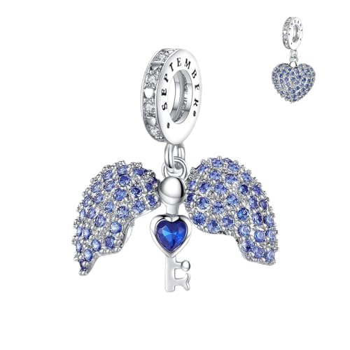 Annmors Birthstone Charms for Bracelet 925 Sterling Silver Charms fit Bracelet Necklace Dangle with 5A Cubic Zirconia Christmas Valentine Mother's Day Gift for Women