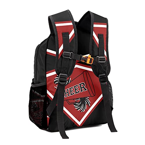 Personalized Cheer Cheerleader Black Red Multifuction Backpack with Name Text for Women Men Gift2