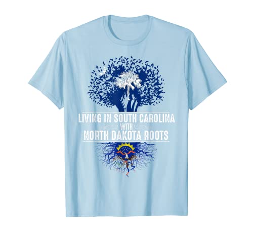 South Carolina Home North Dakota Roots State Tree - Camisa de regalo Camiseta